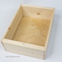 Ящик деревянный для цветов и подарков, 22 х 30 х 10 см, натуральный - вид 2 миниатюра