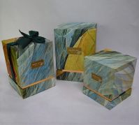 Коробка квадратная с лентой Абстракция, набор из 3 шт, W11-3 - вид 3 миниатюра