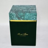 Коробка квадратная бархат Sweet Time, набор из 3 шт, изумрудный, W11-6 - вид 1 миниатюра
