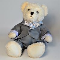 Мягкая игрушка Медведь в сером/черном костюме, Д82-3 - вид 1 миниатюра