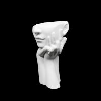 Гипсовая фигура-кашпо Задумчивость, h20 см, белый - вид 1 миниатюра