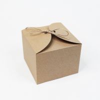 Коробка с завязкой 14 х 14 х 11 см, крафт, К33 - вид 1 миниатюра