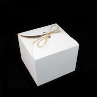 Коробка с завязкой 14 х 14 х 11 см, белый, К34 - вид 1 миниатюра