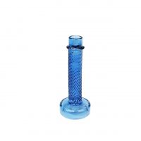 Подсвечник стеклянный Спираль h20 х d2.5(8) см, синий, FA5-42 - вид 1 миниатюра