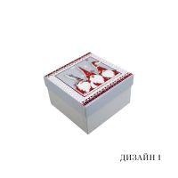 Коробка квадратная Новогодняя 6 х 8.5 х 8.5 см, Z38-1 - вид 1 миниатюра