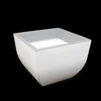 Кашпо для цветов MUNA, h22 х 30 х 30 см, белый/бетон, 3330 - вид 1 миниатюра