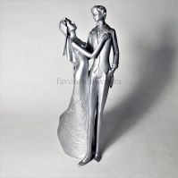 Свадебная фигурка пара 20 см, золото/серебро - вид 1 миниатюра