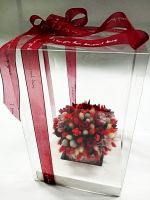 Композиция из сухоцветов и стабилизированных цветов Гранатовый браслет, в подарочной коробке - вид 7 миниатюра
