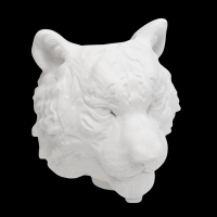 Гипсовая фигура-кашпо Тигр, h16 см, белый - вид 1 миниатюра