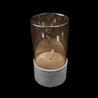 Свеча светодиодная со стеклянной колбой, h20 х d7.5 см, золотая дымка/серый, FA20-19 Свеча светодиодная со стеклянной колбой, h20 х d7.5 см, золотая дымка/серый, FA20-19