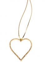 Декоративная металлическая подвеска со стразами Сердце, золото/серебро, М104-2 - вид 2 миниатюра