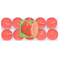 Свеча чайная 10 шт, красная - вид 1 миниатюра