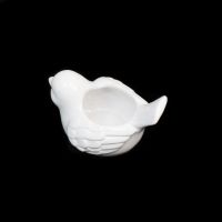 Кашпо керамическое Птичка h9(7) х 15 х 11 см, белый, Z21-46 - вид 1 миниатюра