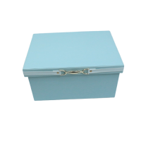 Коробка-органайзер с крышкой, 34 х 24 х 18 см, экокожа, голубой, Z8-1 Коробка-органайзер с крышкой, 34 х 24 х 18 см, экокожа, голубой, Z8-1