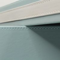 Коробка-органайзер с крышкой, 34 х 24 х 18 см, экокожа, голубой, Z8-1 - вид 4 миниатюра