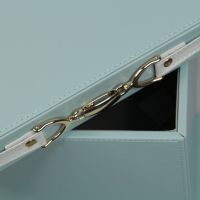 Коробка-органайзер с крышкой, 34 х 24 х 18 см, экокожа, голубой, Z8-1 - вид 1 миниатюра