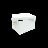 Коробка-органайзер с крышкой, 28,5 х 23 х 18 см, экокожа, молочный, Z8-3 - вид 1 миниатюра