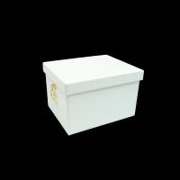 Коробка-органайзер с крышкой, 28,5 х 23 х 18 см, экокожа, молочный, Z8-3 - вид 1 миниатюра