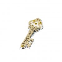 Елочное украшение Ключ к мечте , 5 х 12 см, МДФ, белый/золото - вид 1 миниатюра