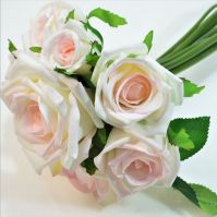 Роза искусственная, букет из 8 шт, h34 см, Р59-7 - вид 2 миниатюра