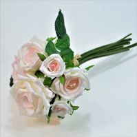 Роза искусственная, букет из 8 шт, h34 см, Р59-7 - вид 1 миниатюра