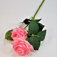 Роза кустовая искусственная, h34 см, Р59-8 - вид 1 миниатюра