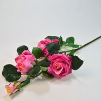 Роза кустовая искусственная, h70 см, Р59-12 - вид 2 миниатюра