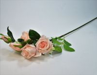Роза кустовая искусственная, h70 см, Р59-12 - вид 5 миниатюра