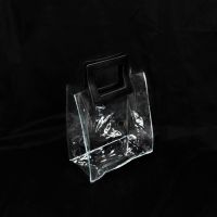 Флористическая сумка прозрачная с кожаными ручками (органайзер), 19.5 х 17 х 10 см, пластик, Z6-19 - вид 4 миниатюра