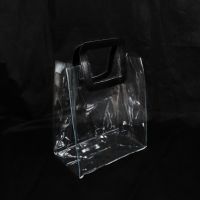 Флористическая сумка прозрачная с кожаными ручками (органайзер), 24.5 х 28 х 14 см, пластик, Z6-20 - вид 5 миниатюра