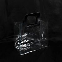 Флористическая сумка прозрачная с кожаными ручками (органайзер), 28 х 24.5 х 14 см, пластик, Z6-21 - вид 7 миниатюра