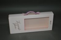 Коробка прямоугольная с ручкой Thank you ПРЕМИУМ, розовый, W13-8 - вид 1 миниатюра