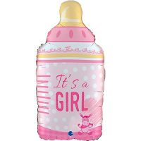Шар фольгированный IT S A GIRL бутылка розовая 29"(74 см) - вид 1 миниатюра