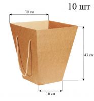 Коробка для букета 16 х 30 х 43 см, 10 шт, крафт Коробка для букета 16 х 30 х 43 см, 10 шт, крафт