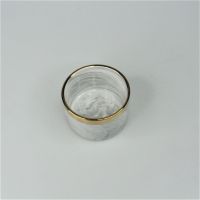 Кашпо керамическое Мрамор с золотой каймой, h5,5 х d7,5 см, серый, Z1-31 - вид 1 миниатюра
