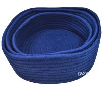Кашпо текстильное круглое, синий, 3 шт, М38-1 - вид 1 миниатюра