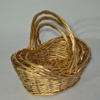 Набор корзин из 3 шт, овальные, золото, LM170394 - вид 1 миниатюра