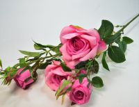 Роза кустовая искусственная, h90 см, Р59-18 - вид 2 миниатюра