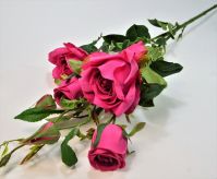 Роза кустовая искусственная, h90 см, Р59-18 - вид 1 миниатюра