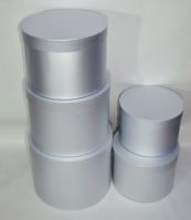 Коробка цилиндр Металлик, набор из 5 шт, серебро, W115-8 - вид 1 миниатюра