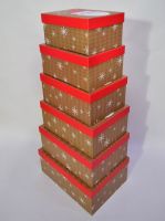 Коробка прямоугольная Санта, набор из 6 шт, W38-24 - вид 2 миниатюра