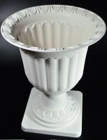 Вазон пластиковый Антик h35 см, белый, W66-8 - вид 1 миниатюра