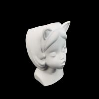 Гипсовая фигура-кашпо Девочка, h15 см, белый - вид 3 миниатюра