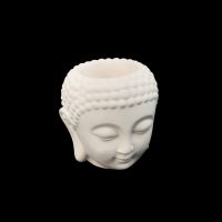 Гипсовая фигура-кашпо Будда, h12 см, белый - вид 1 миниатюра