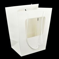 Сумка бумажная с пластиковым окном, 35 х 30 х 18 см, 10 шт, белый, Z6-11 - вид 1 миниатюра