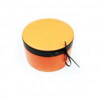 Коробка-органайзер с откидной крышкой, h17 х d30 см, экокожа, оранжевый/черный, Z8-13 - вид 1 миниатюра