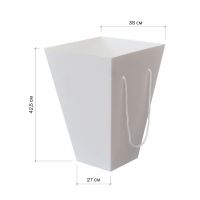 Коробка для букета 27 х 38 х 42.5 см, 1 шт, белый - вид 1 миниатюра