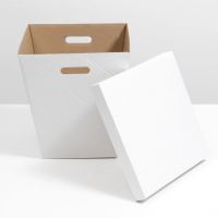 Коробка для букета 18 х 34 х 53 см, 1 шт, белый - вид 1 миниатюра
