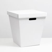 Коробка для букета 20 х 34 х 40 см, 1 шт, белый - вид 1 миниатюра