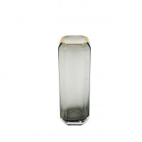 Ваза стеклянная Кристалл h25 х 8 х 8 см, серая дымка, Z24-59 - вид 2 миниатюра
